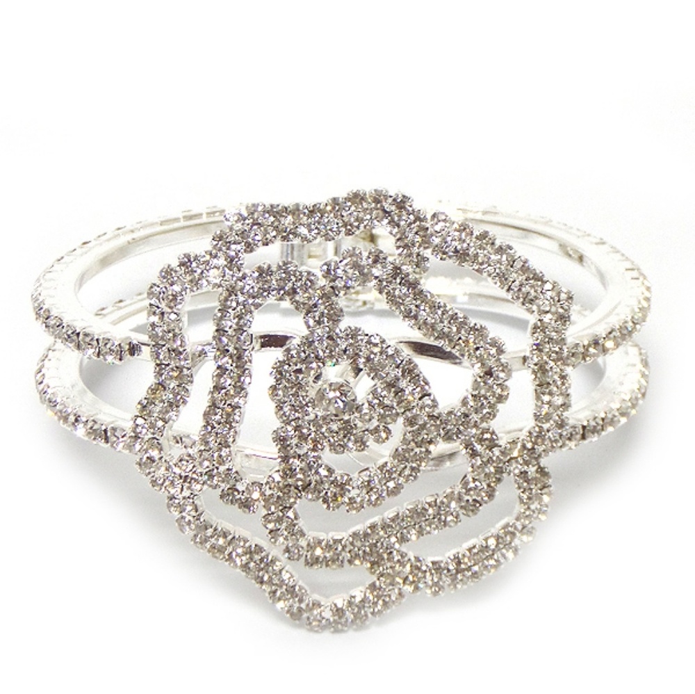 Rhinestone Rose Bracelet